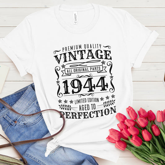 Vintage 1944 t-shirt | 80th Birthday Shirt | 1944 Birthday Unisex t-shirt