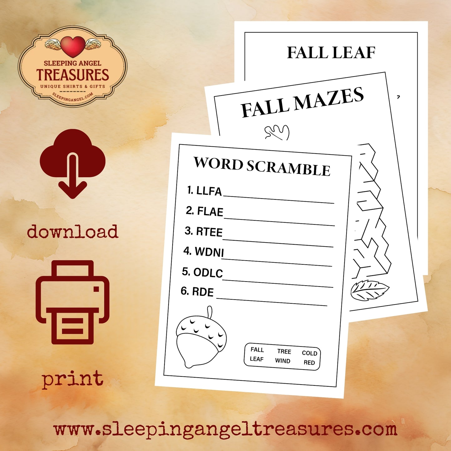 Printable Fall Activity Pack - DIGITAL DOWNLOAD