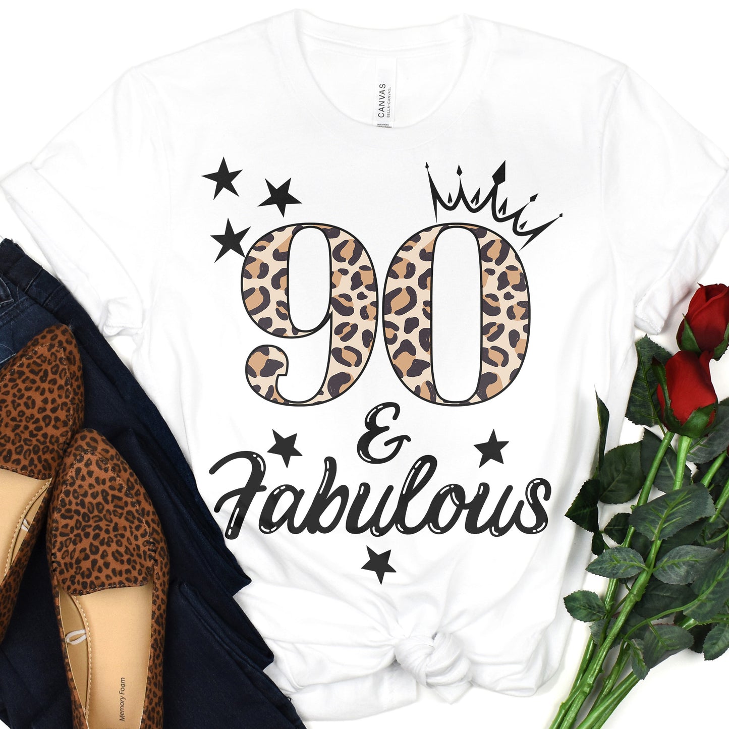 90 & Fabulous Shirt, Ninety Birthday Gift, 90th Birthday Shirt, 90th Birthday Party, Gift for 90th Birthday, Friend 90th