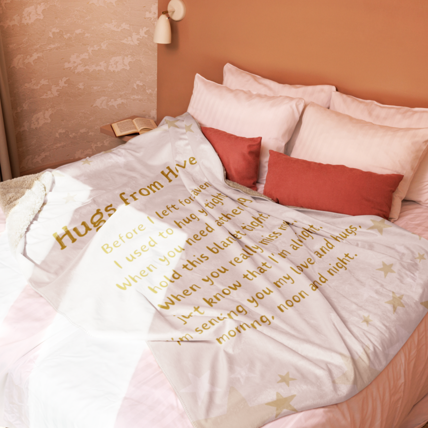 Memorial Gift | In Loving Memory Sherpa blanket | Hugs from Heaven Poem