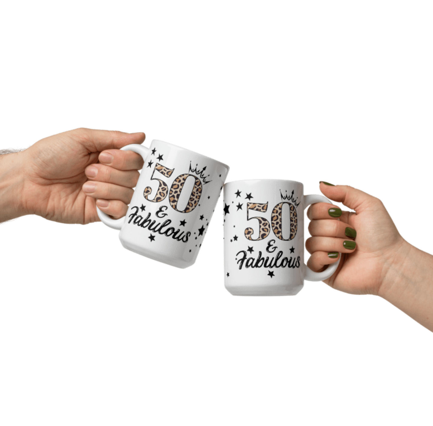 50 & Fabulous White Glossy Mug