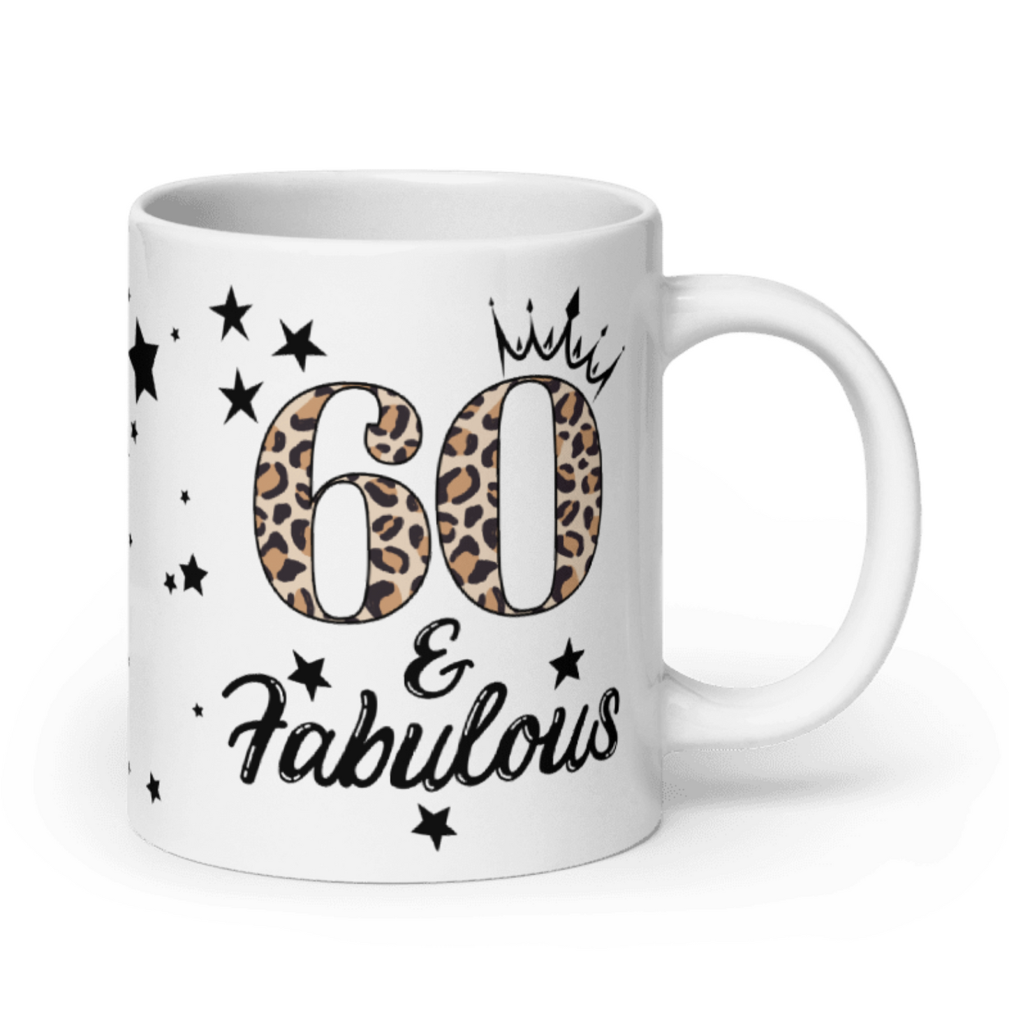 60 & Fabulous White Glossy Mug
