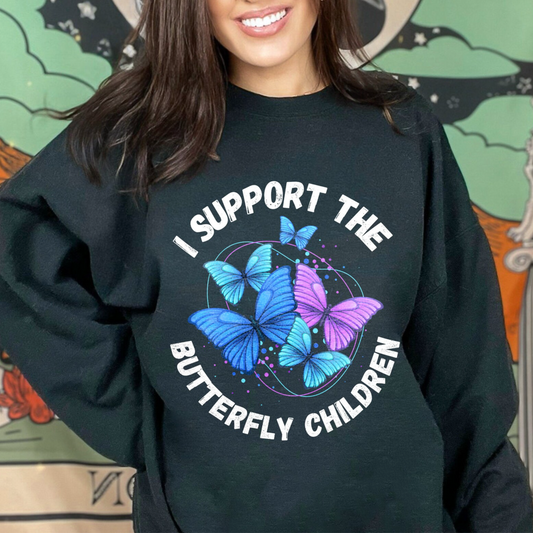 I Support the Butterfly Children - Epidermolysis Bullosa Awareness Unisex Sweatshirt