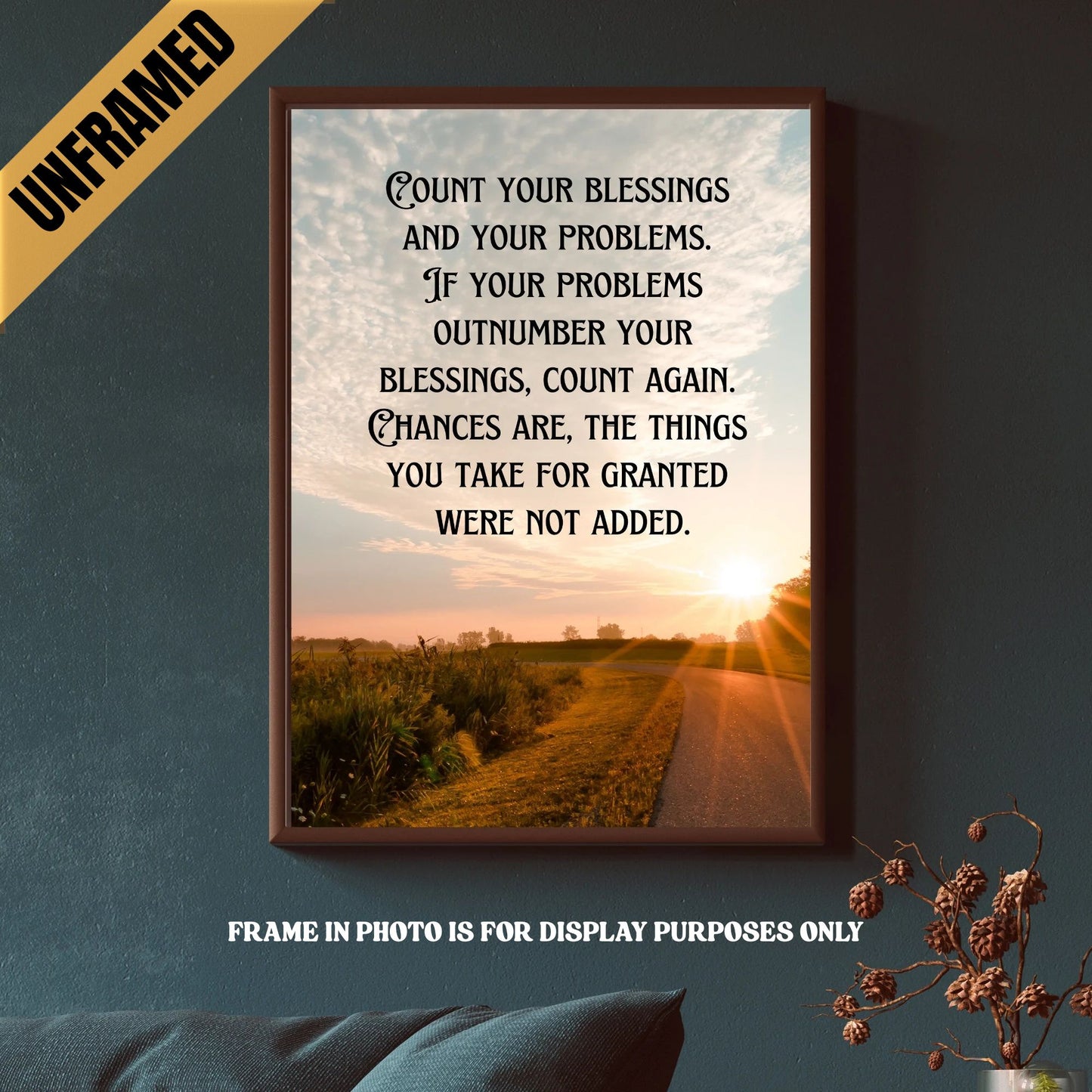 Count Your Blessings Quote Poster (UNFRAMED)