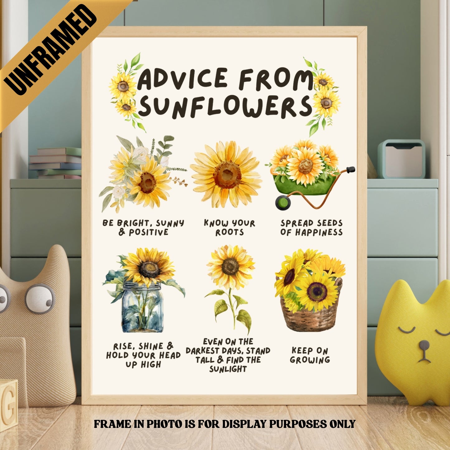 Life Advice from Sunflowers Poster (UNFRAMED)