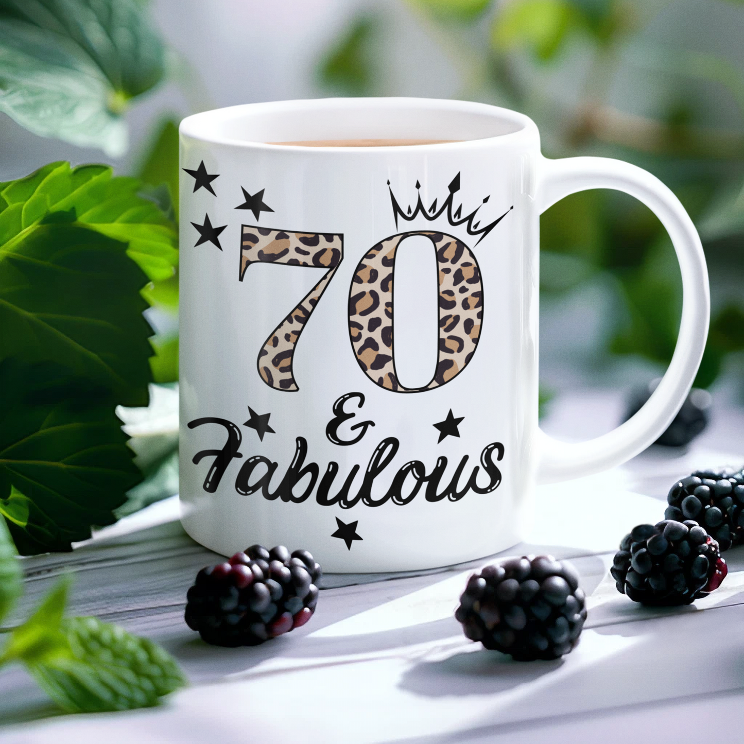 70 & Fabulous White Glossy Mug