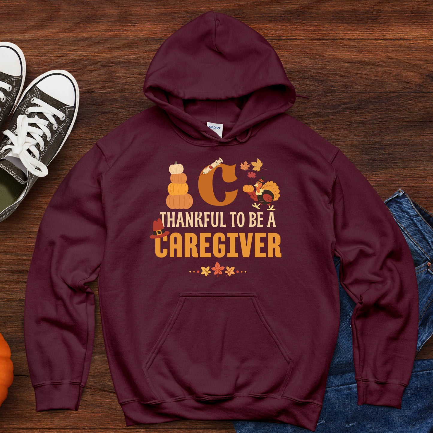 Thankful Caregiver Hoodie, Caregiver Hoodie, Caregiver Gift, Caregiver Sweatshirt, Thanksgiving Caregiver Gift