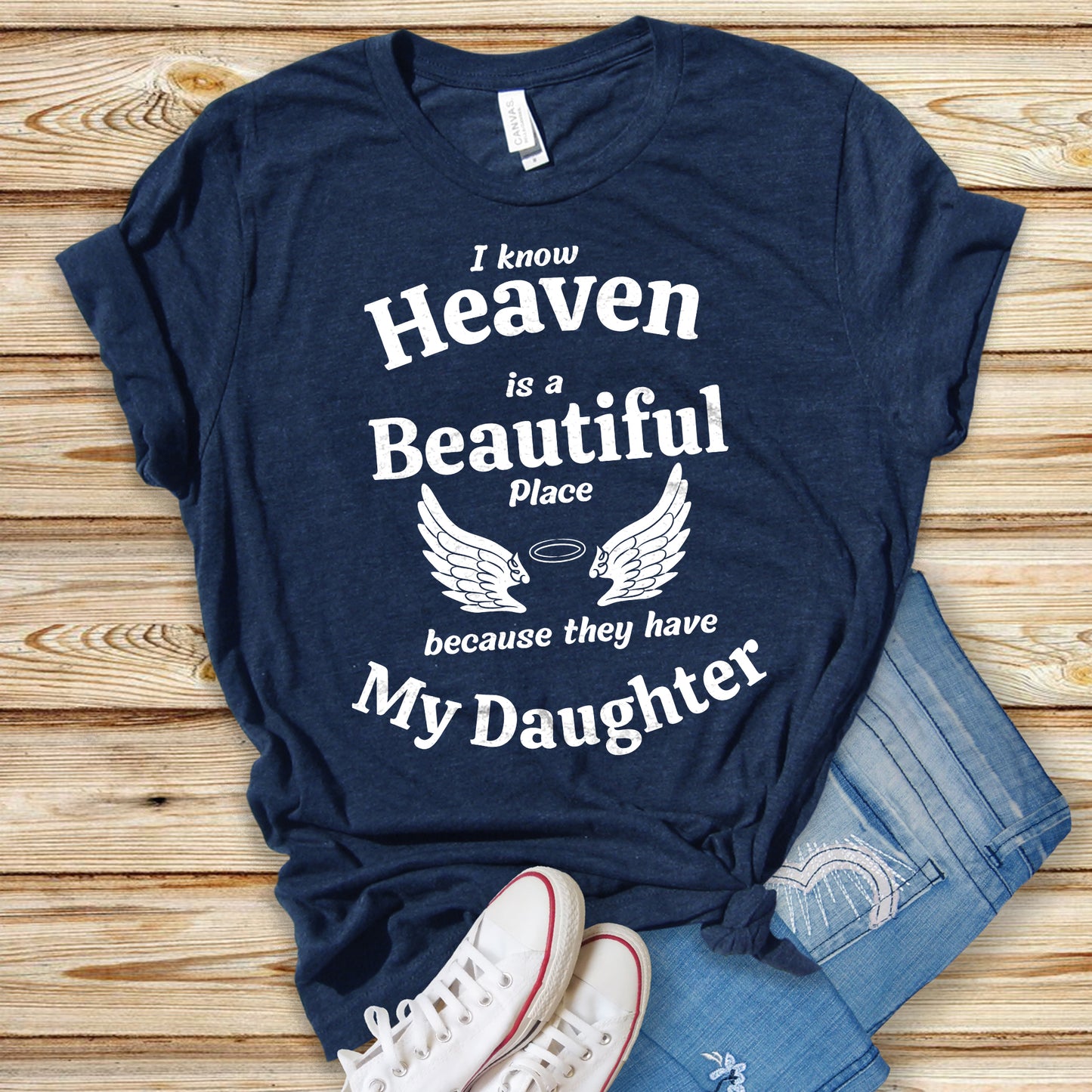 Daughter Loss t-shirt, Memorial Gift, Angel Wings Shirt, Bereaved Mother Shirt, Angel Mama Gift