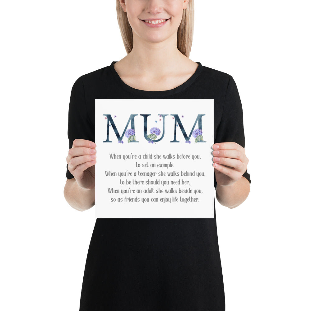 Mum Poem Wall Art | Mother's Day Gift | Gift For Mom | Poem For Mum UNFRAMED