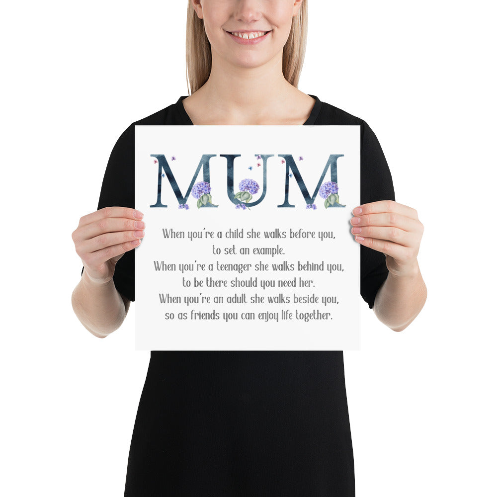Mum Poem Wall Art | Mother's Day Gift | Gift For Mom | Poem For Mum UNFRAMED