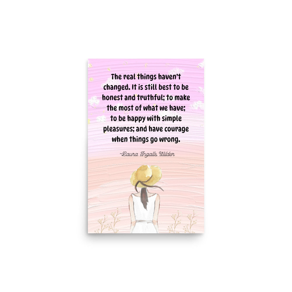 Laura Ingalls Wilder Quote Poster, Little House on the Prairie Wall Art UNFRAMED