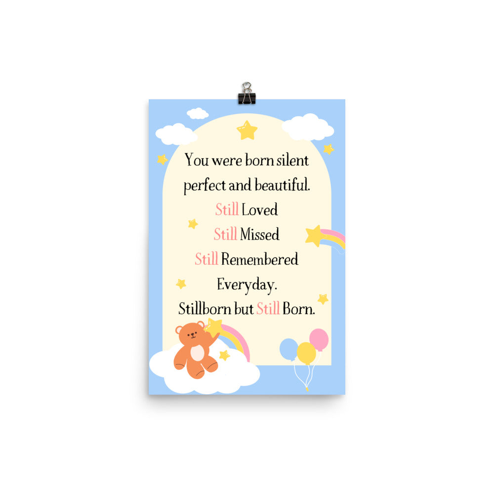 Stillborn Poem Poster Pregnancy Loss Wall Art, Baby Loss Gift UNFRAMED