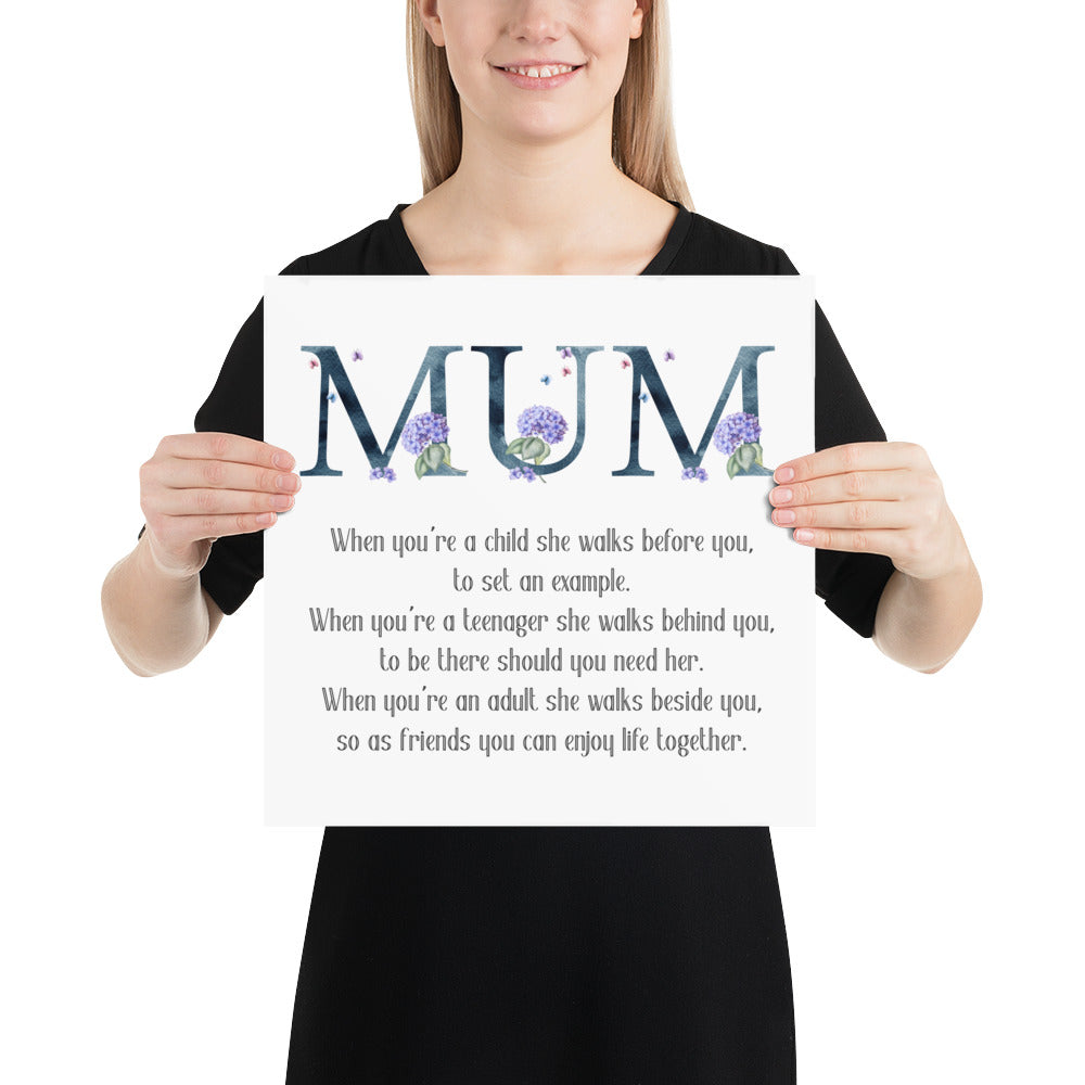 Mum Poem Wall Art | Mother's Day Gift | Gift For Mom | Poem For Mum UNFRAMED
