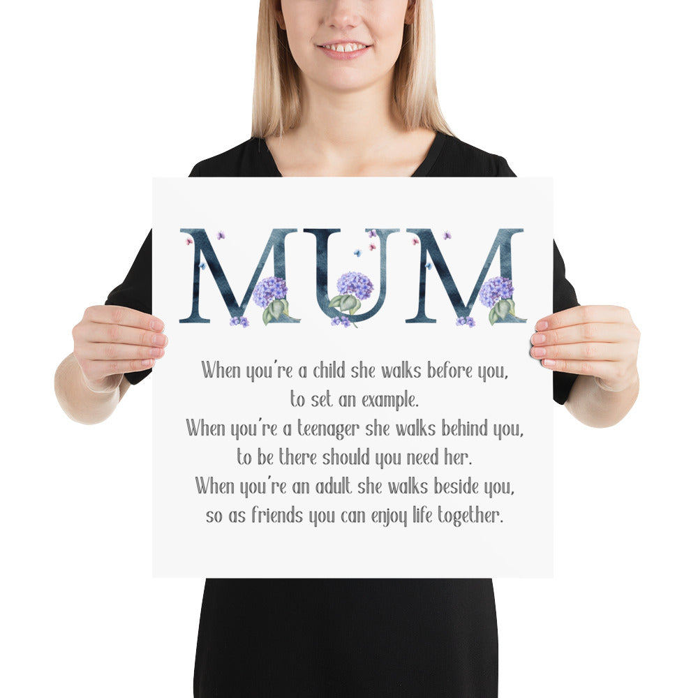 Mum Poem Wall Art | Mother's Day Gift | Gift For Mom | Poem For Mum UNFRAMED