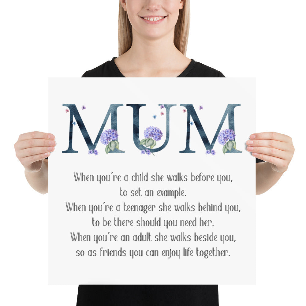 Mum Poem Wall Art | Mother's Day Gift | Gift For Mom | Poem For Mum UNFRAMED