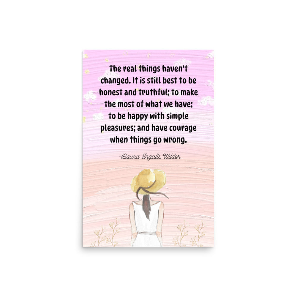 Laura Ingalls Wilder Quote Poster, Little House on the Prairie Wall Art UNFRAMED