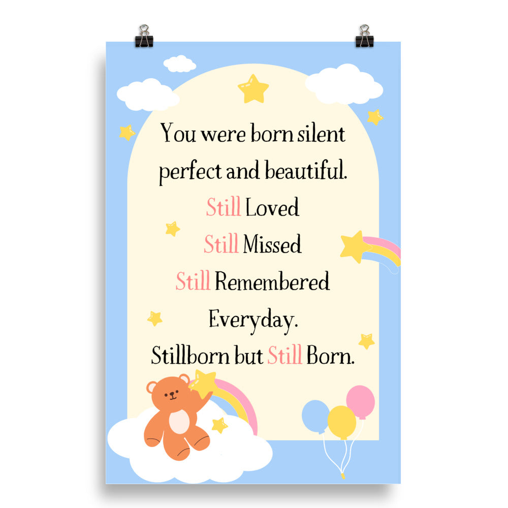 Stillborn Poem Poster Pregnancy Loss Wall Art, Baby Loss Gift UNFRAMED