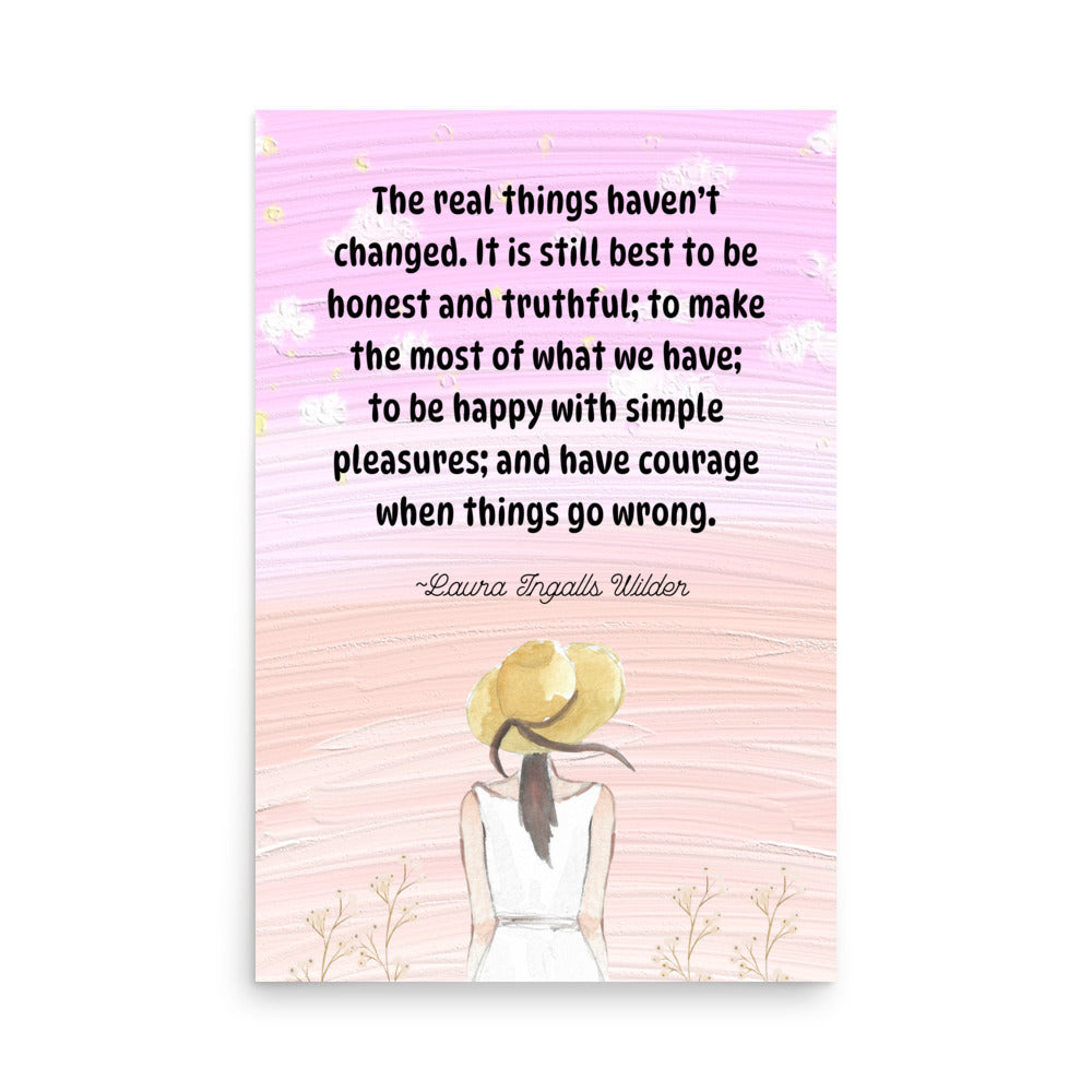 Laura Ingalls Wilder Quote Poster, Little House on the Prairie Wall Art UNFRAMED