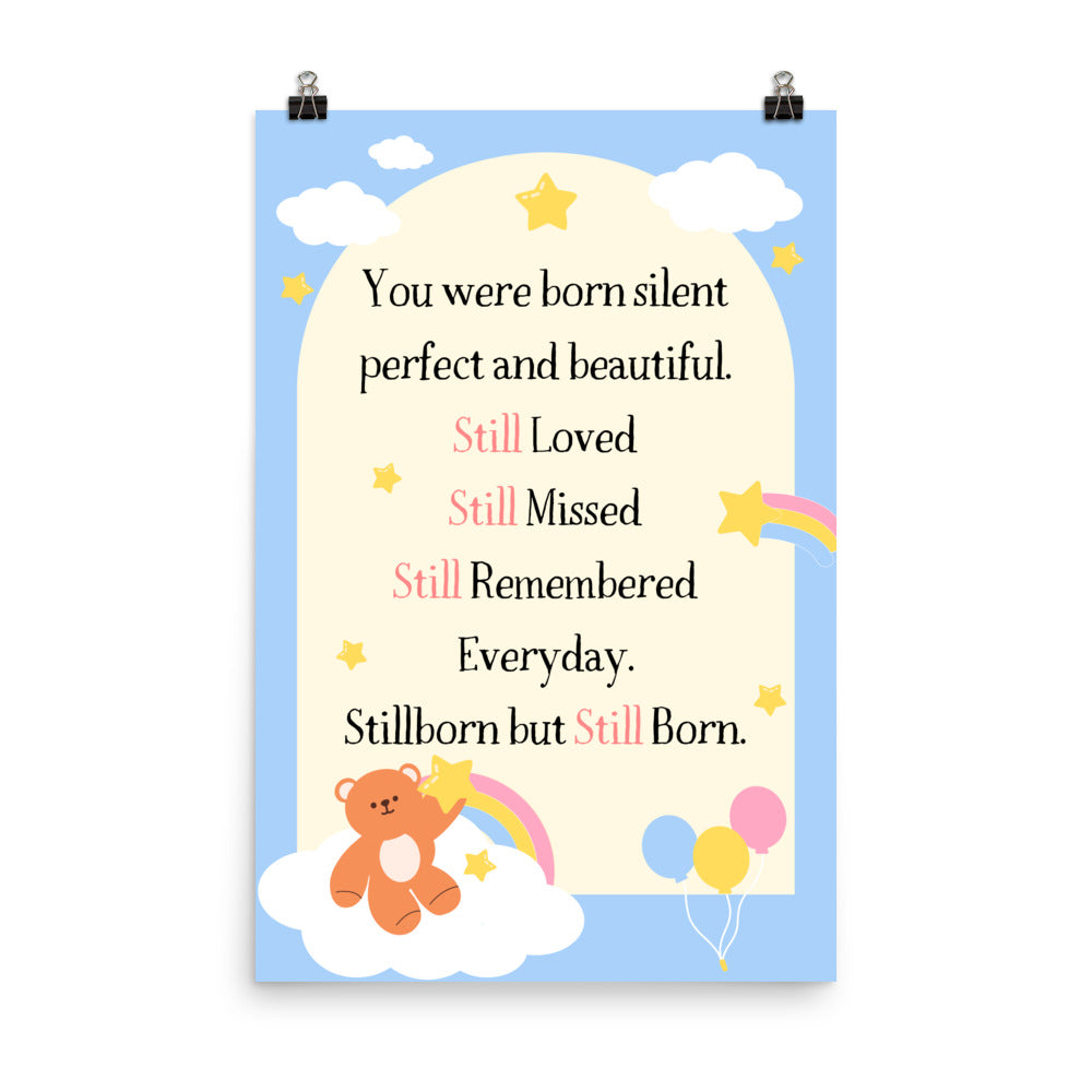 Stillborn Poem Poster Pregnancy Loss Wall Art, Baby Loss Gift UNFRAMED
