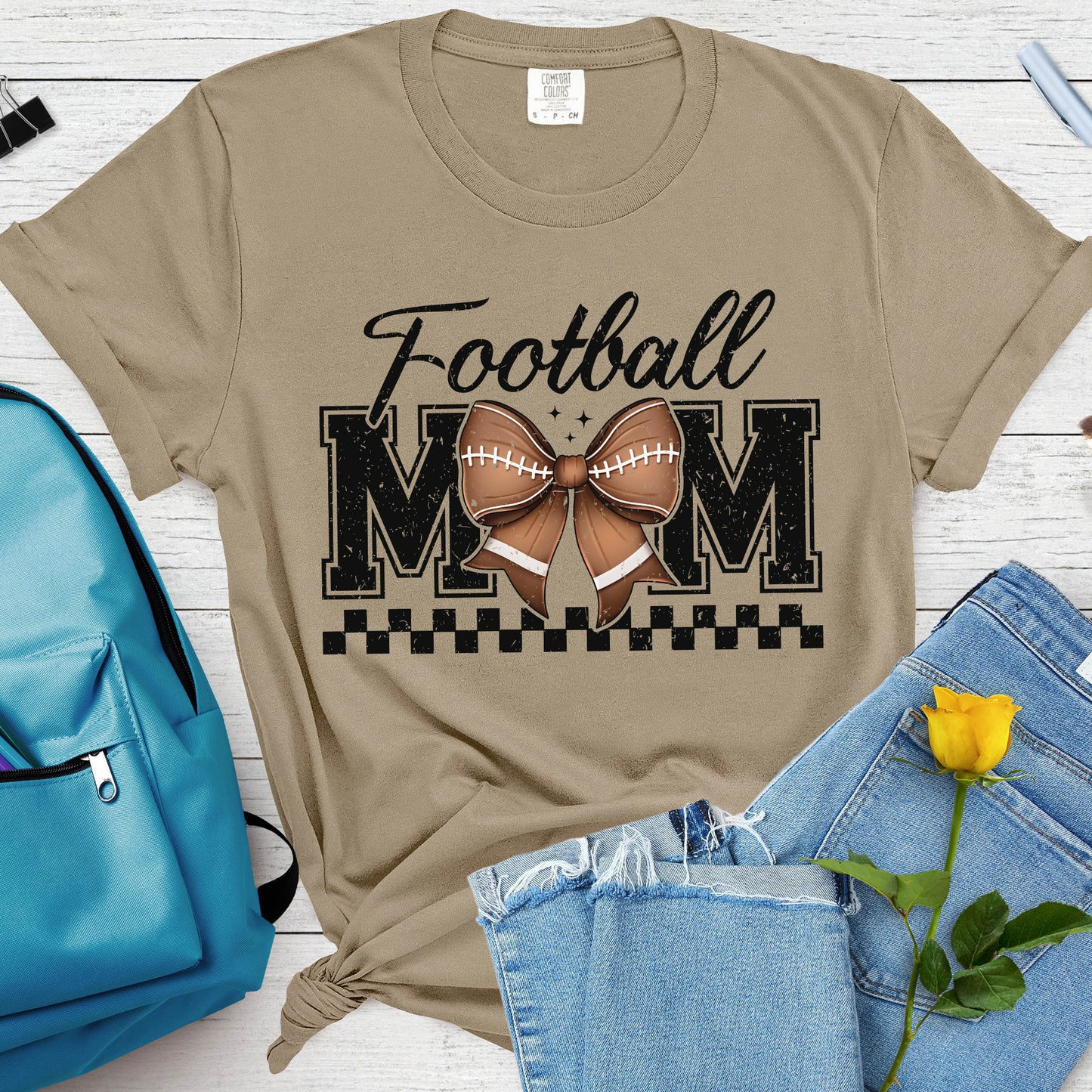 Comfort Colors Football Mom Coquette T-shirt