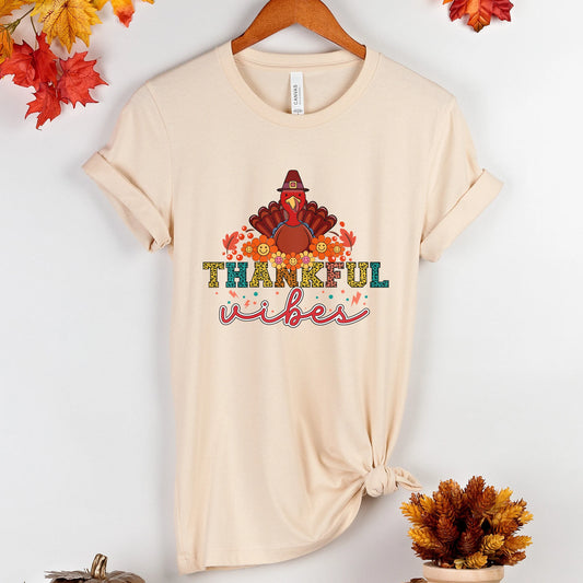 Thankful Vibes Thanksgiving T-Shirt