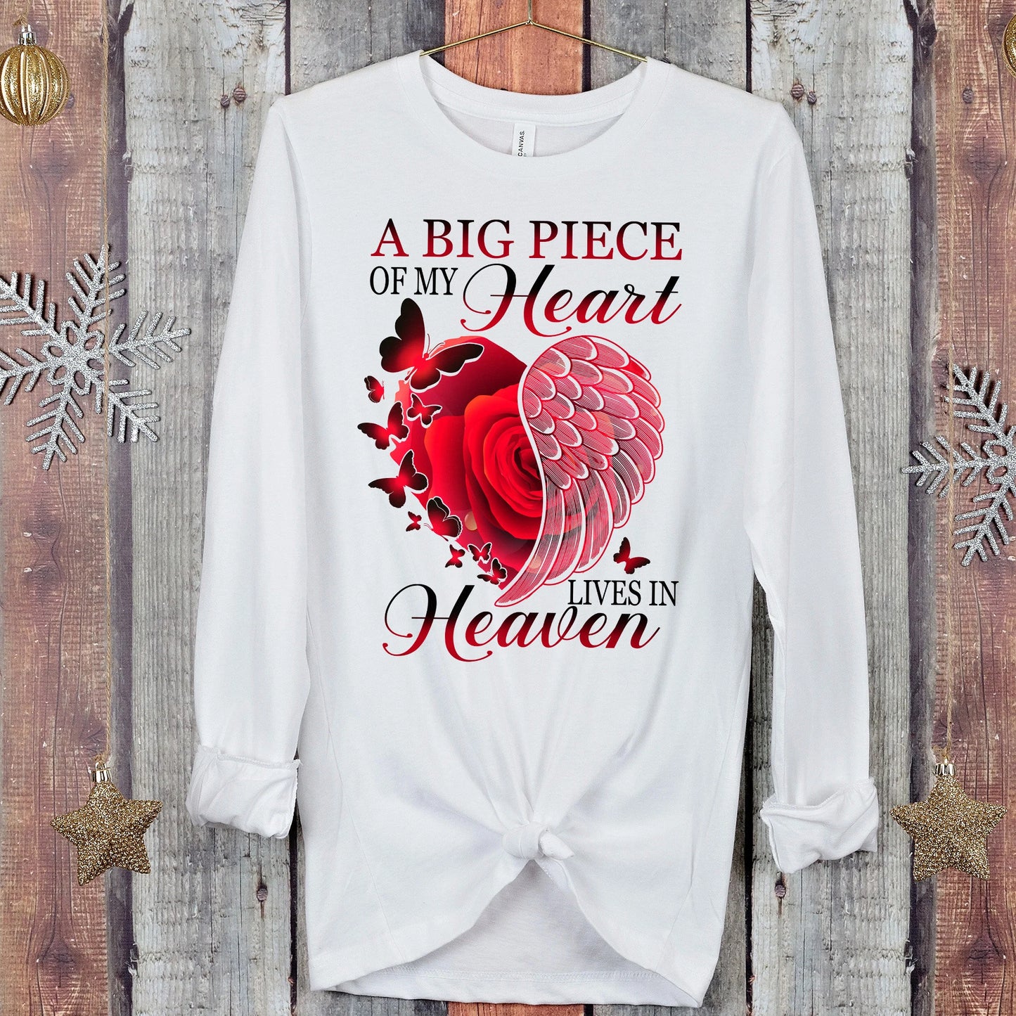 A Big Piece of My Heart Lives in Heaven Unisex Long Sleeve Tee