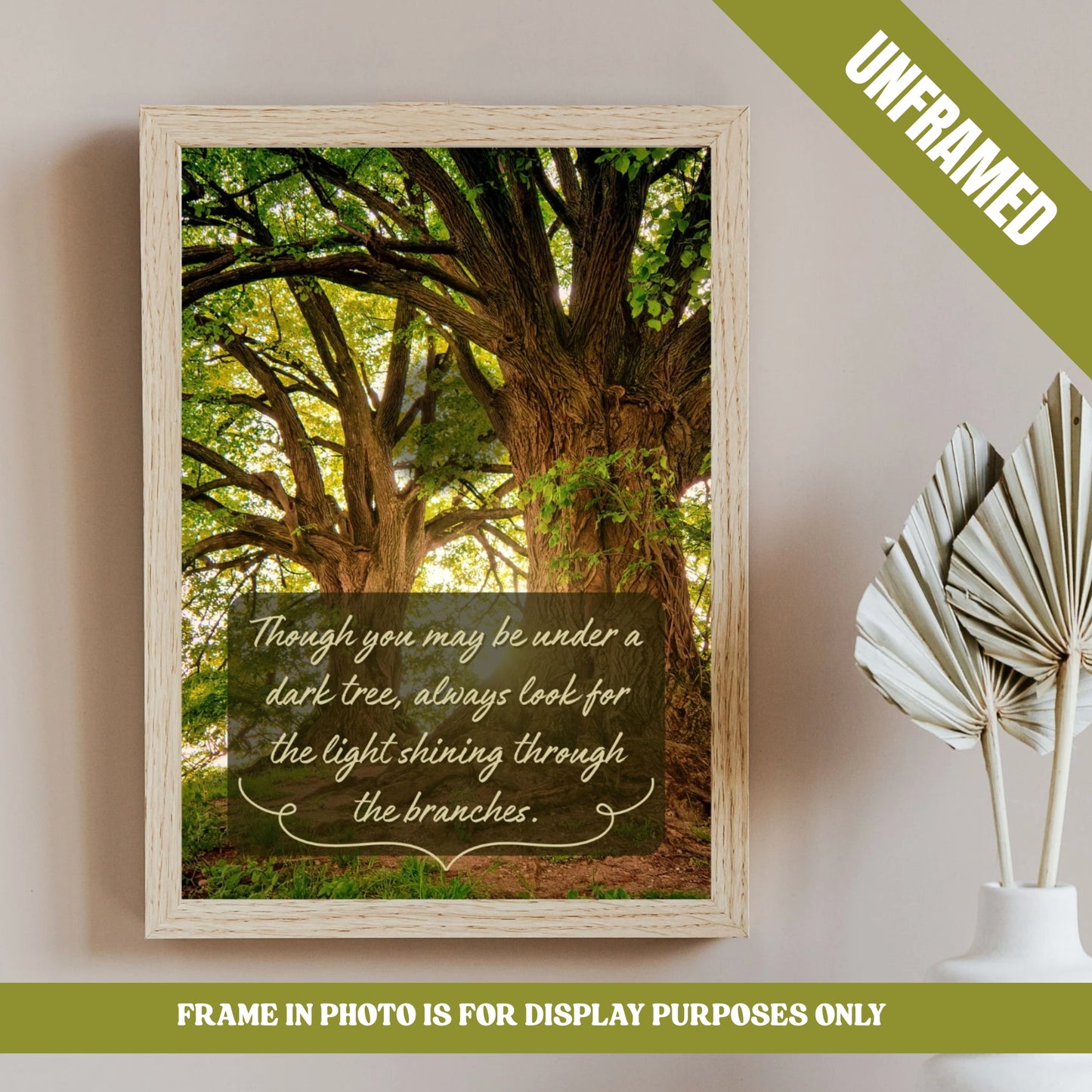 ‘Look for the Light’ Positive Office, Bedroom & Living Room Decor Poster UNFRAMED