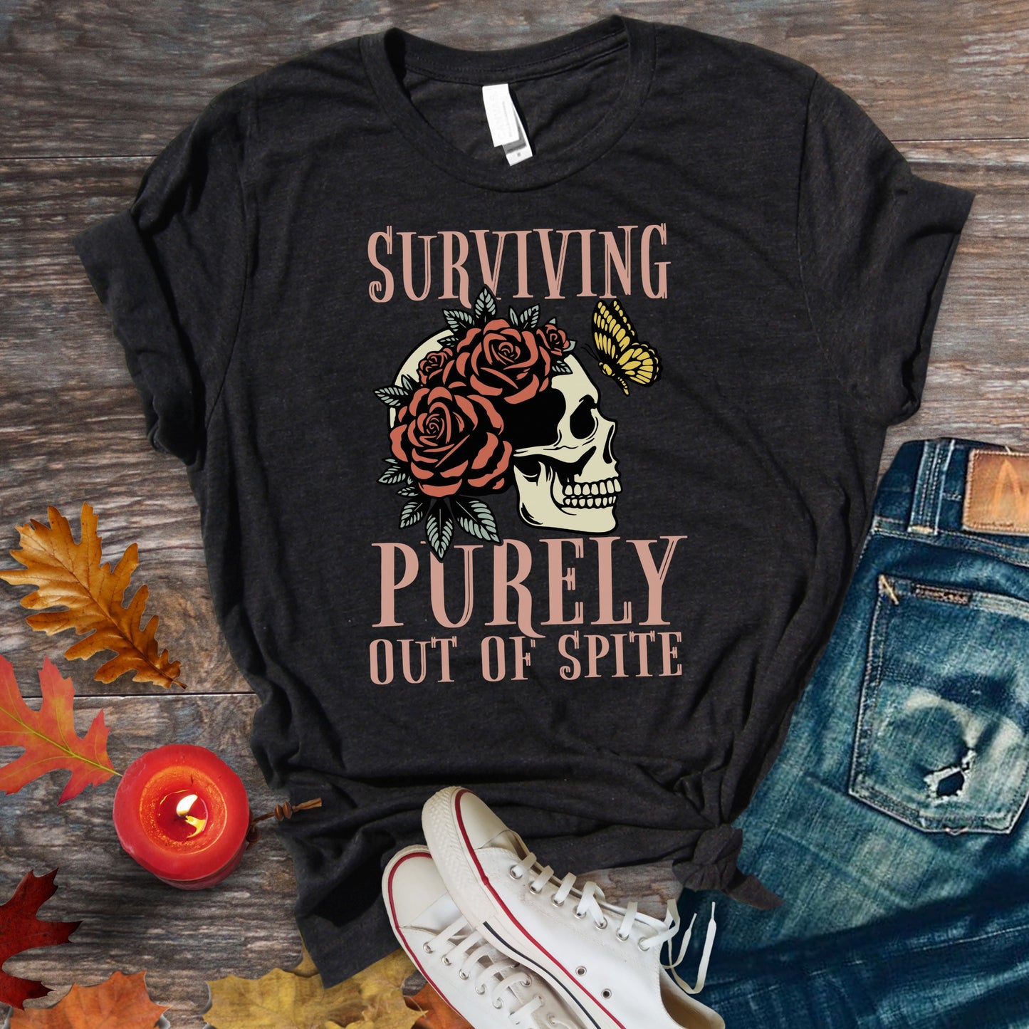 Surviving Purely out of Spite t-shirt, Disability Shirt, Survival Gift, Perseverance Tee, Motivational Gift
