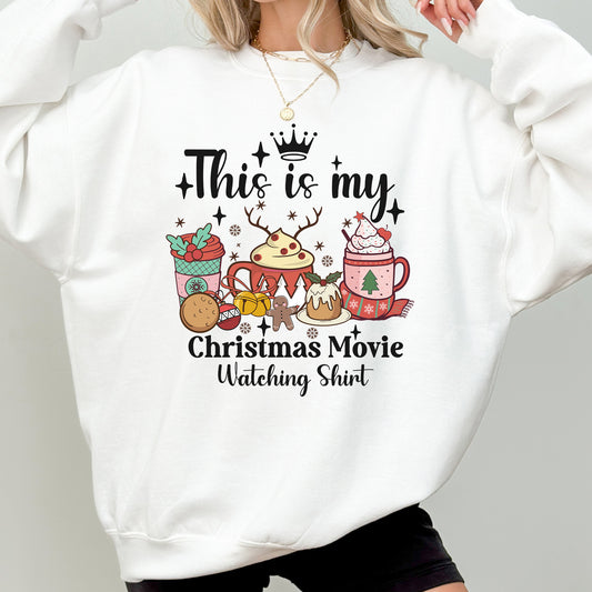 Christmas Movie Watching Sweatshirt, Christmas Sweatshirt, Holiday Movie Shirt, Christmas Movies Sweatshirt
