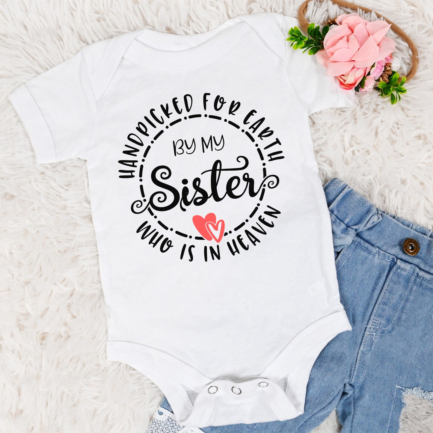 Rainbow Baby Onesie, Big Sister in Heaven Baby Gift, Sent from Heaven, Handpicked from Heaven, Baby Shower Gift