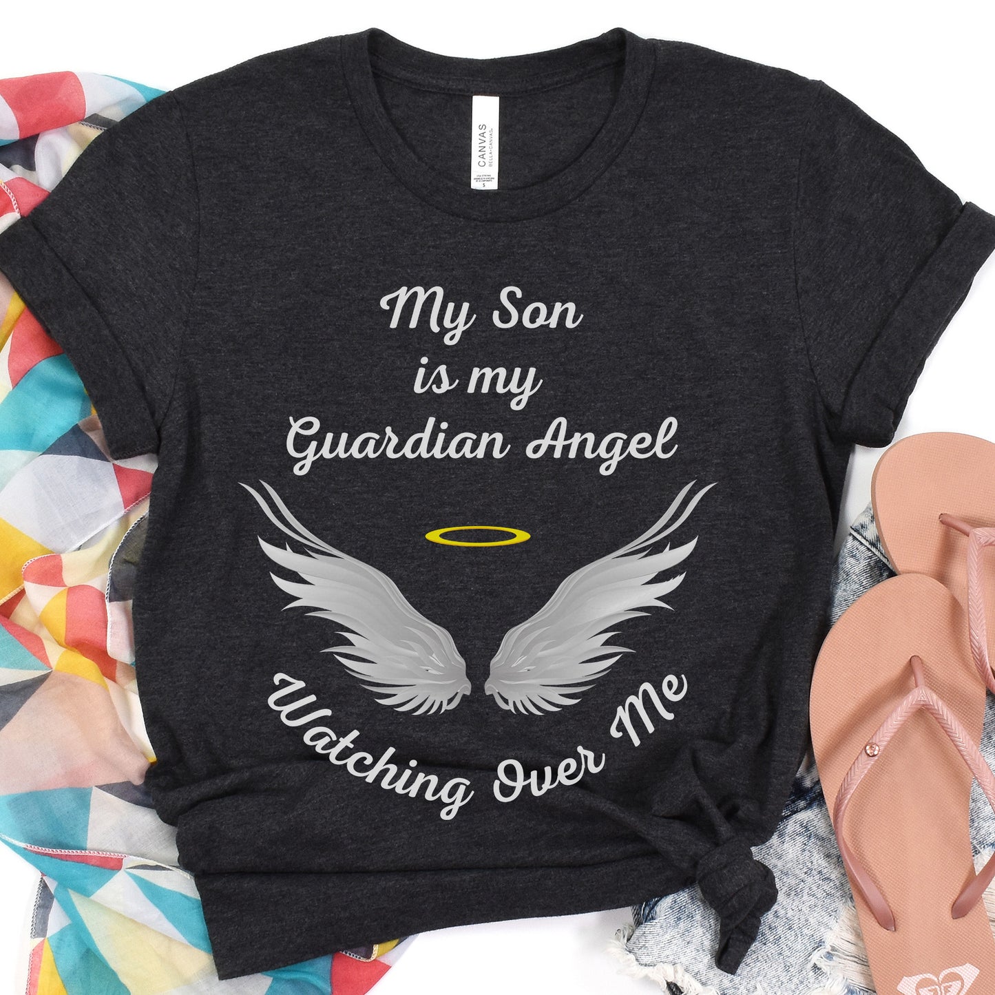 Memorial Gift, Loss Of Son Tshirt, Losing a Child Shirt, Guardian Angel