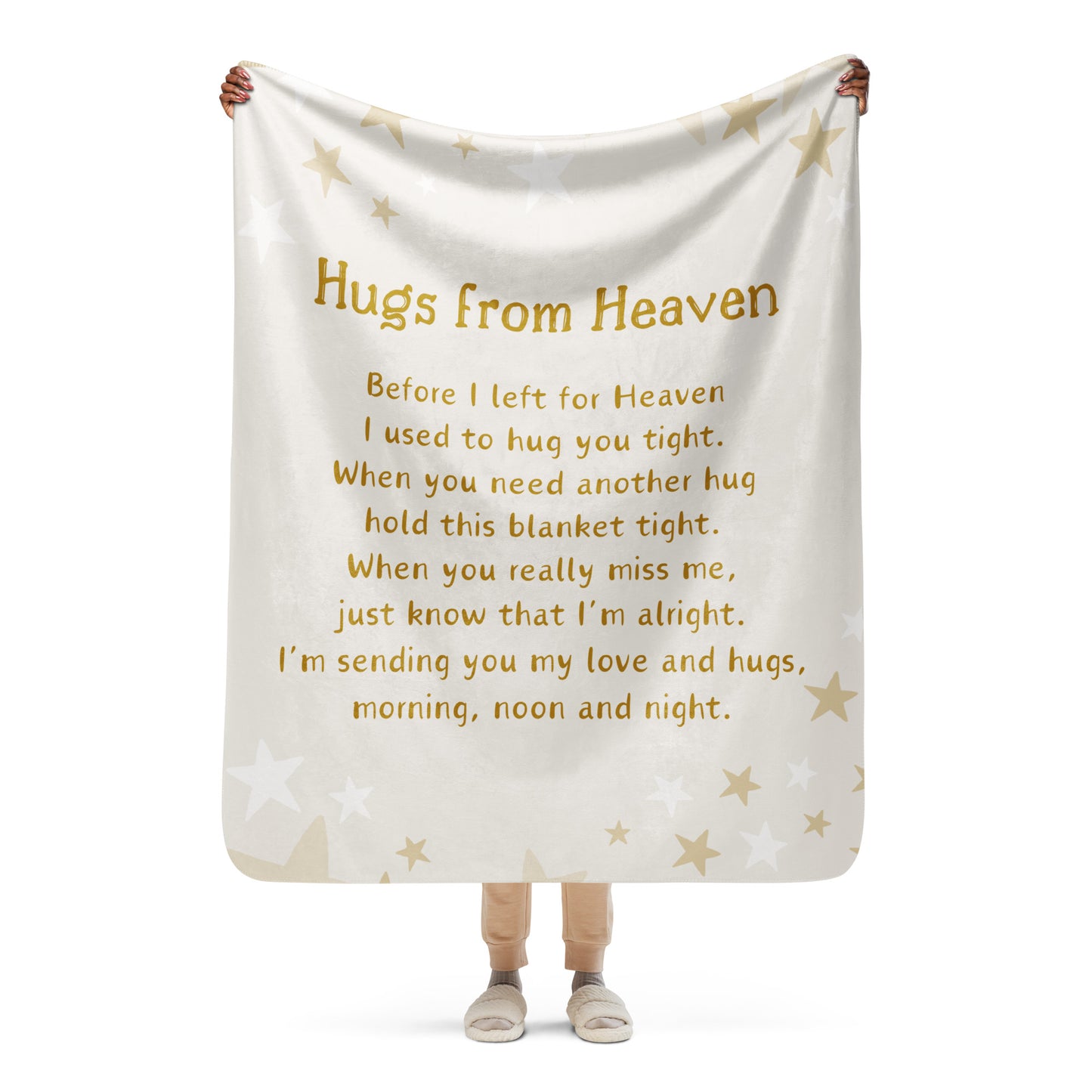 Memorial Gift | In Loving Memory Sherpa blanket | Hugs from Heaven Poem