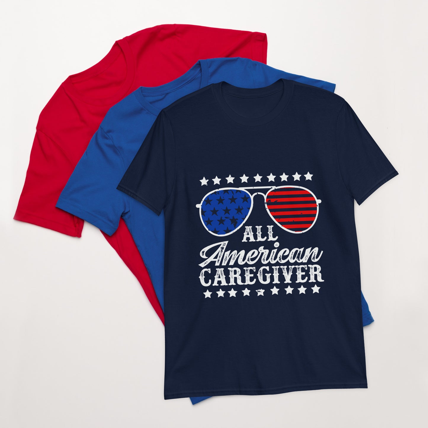 All American Caregiver Shirt, Patriotic Caregiver T-Shirt, Caregiver Gift, Caregiver Nurse Tee