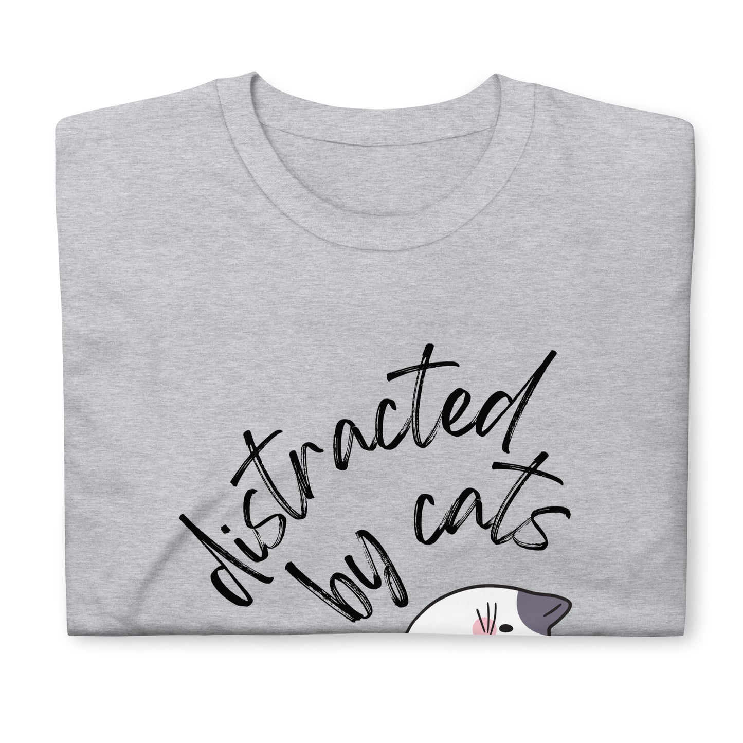 Easily Distracted by Cats T-Shirt, Cat Lover Gift, Cute Cat Shirt, Cat Mama Shirt, Cat Dad Shirt, Cat Lover Shirt