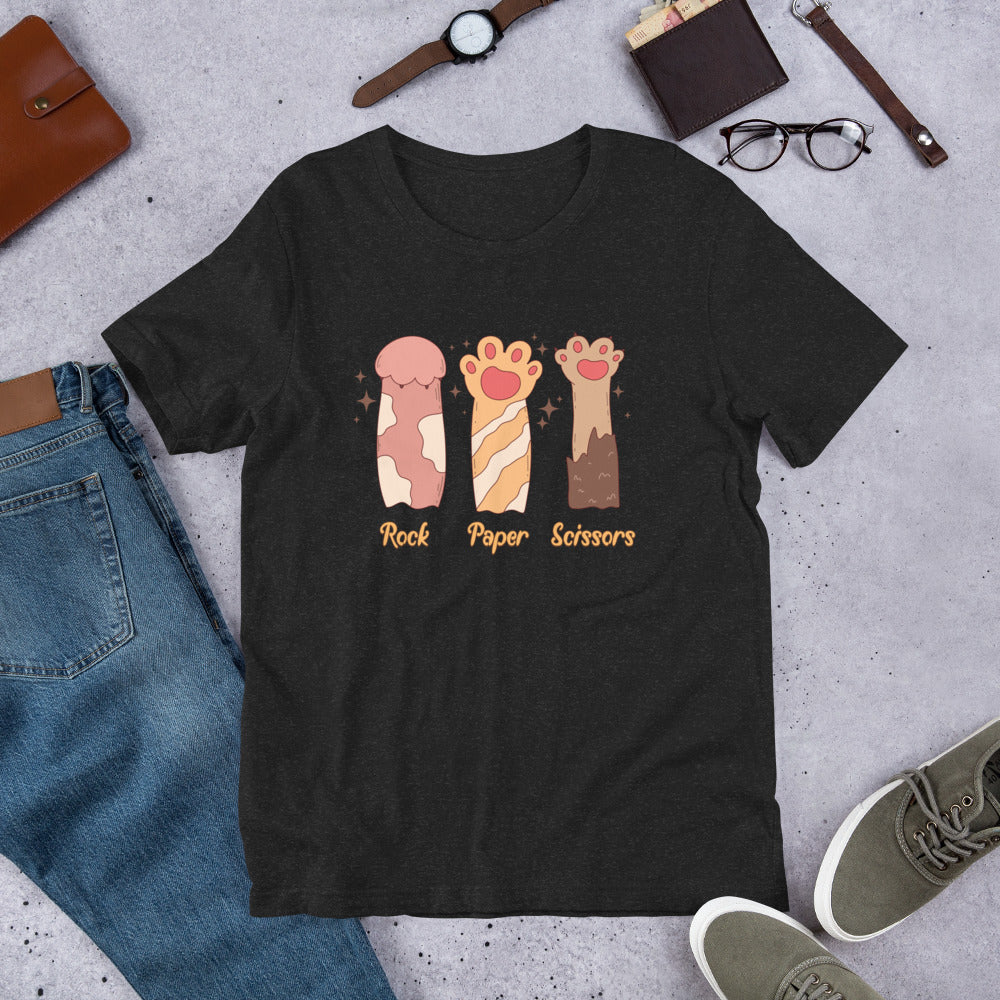 Funny Cat Lover Gift, Rock Paper Scissors Cat Paw Shirt, Gift for Cat Lovers, Cat Mom Gift, Cute Cat Paws Tee