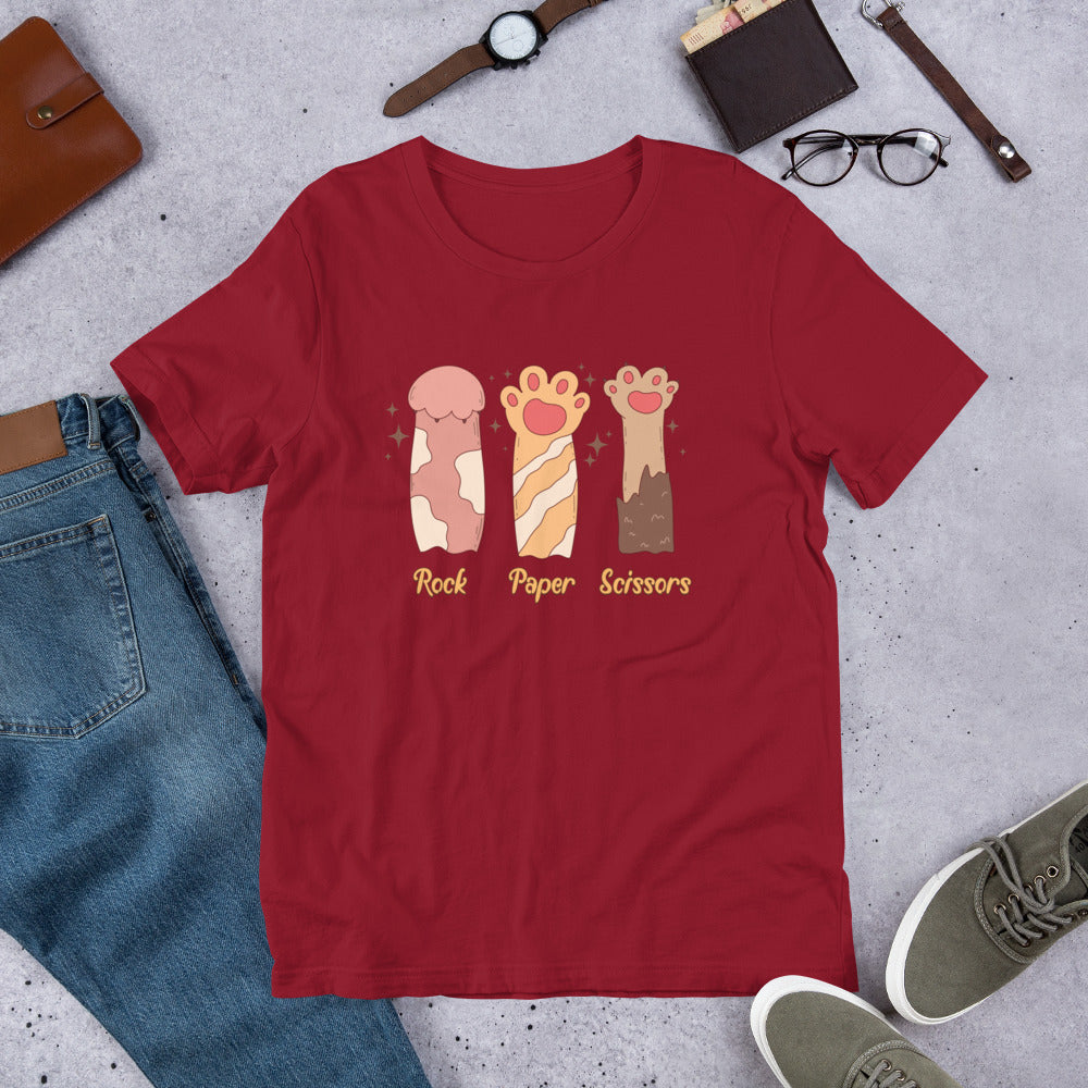 Funny Cat Lover Gift, Rock Paper Scissors Cat Paw Shirt, Gift for Cat Lovers, Cat Mom Gift, Cute Cat Paws Tee