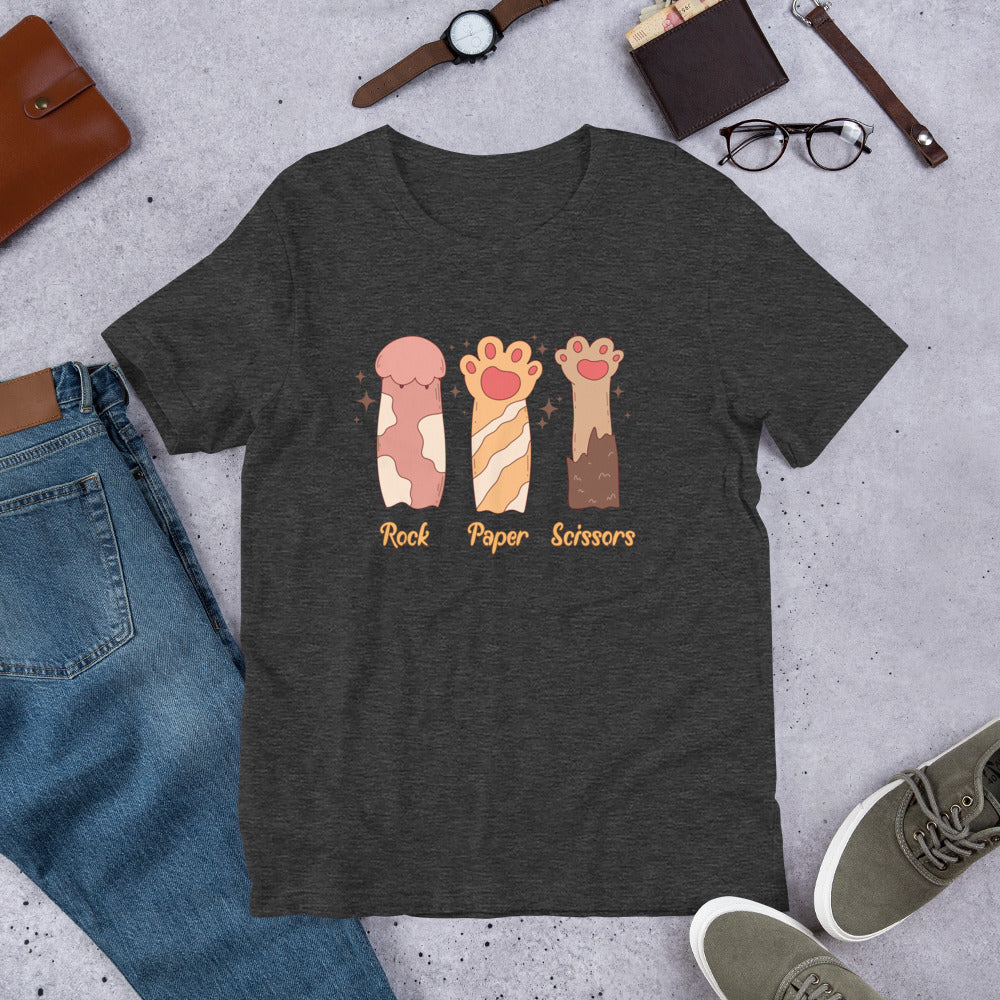 Funny Cat Lover Gift, Rock Paper Scissors Cat Paw Shirt, Gift for Cat Lovers, Cat Mom Gift, Cute Cat Paws Tee