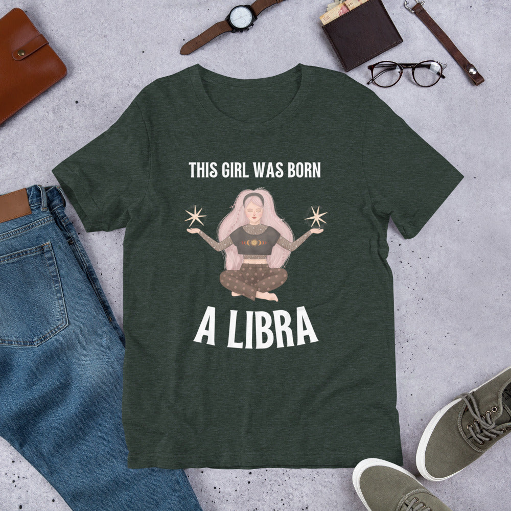 This Girl Was Born a Libra Shirt, Libra Gift, Libra Zodiac Shirt, October Born Shirt, Libra Sign Shirt