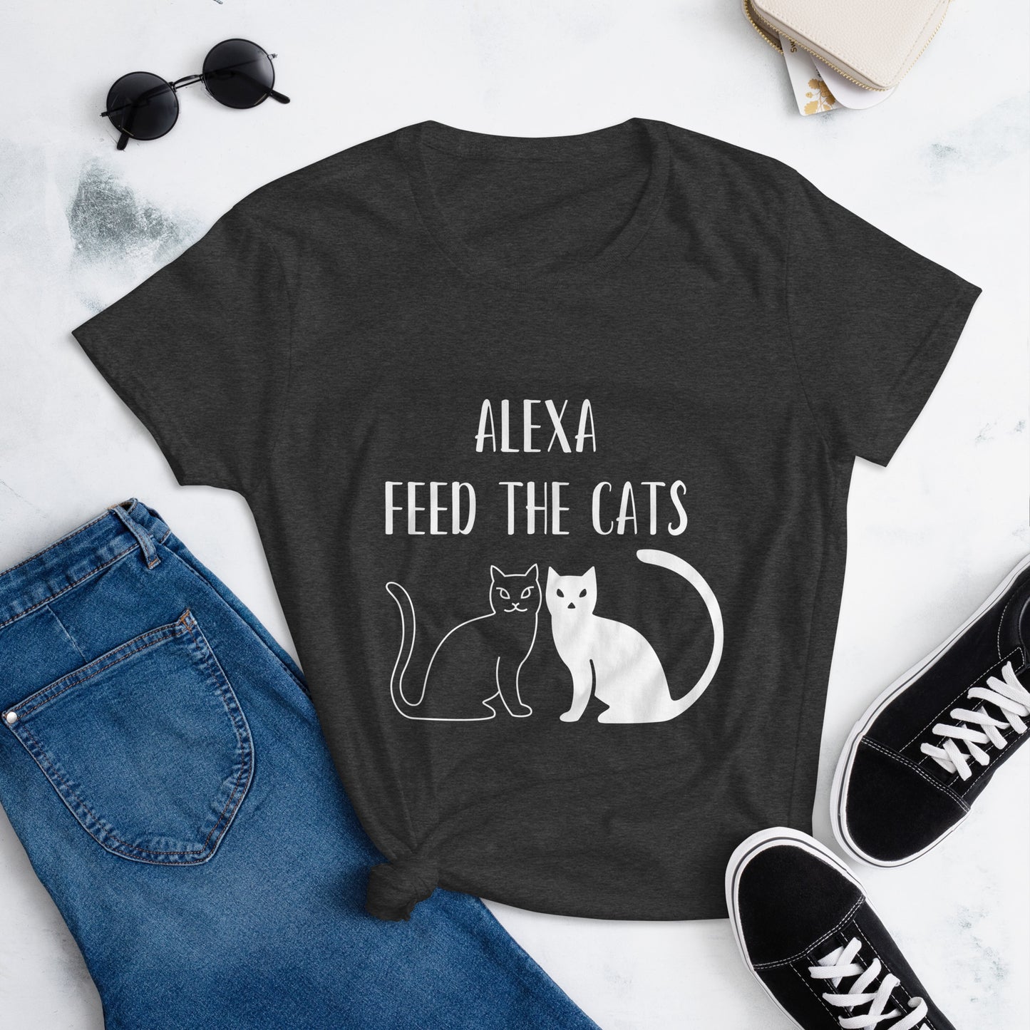 Cat Lovers Funny T-Shirt | Funny Alexa Women's Shirt