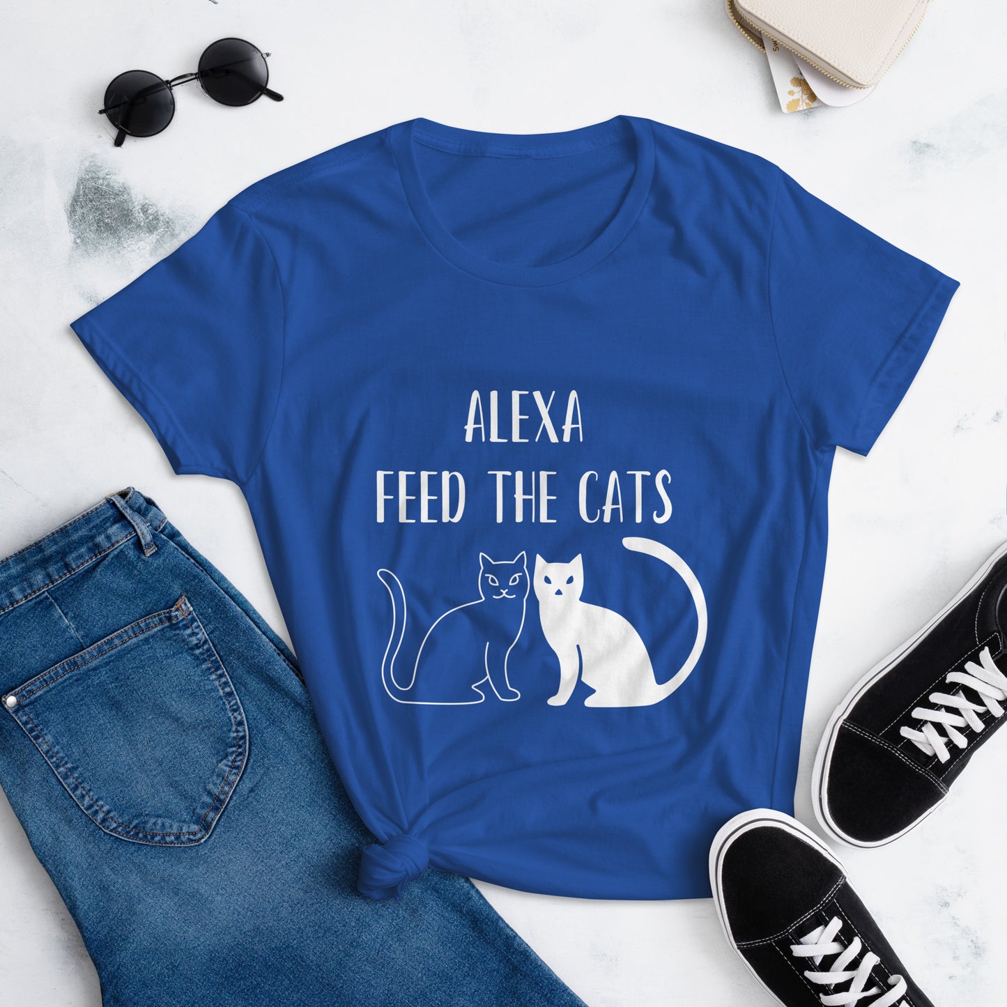 Cat Lovers Funny T-Shirt | Funny Alexa Women's Shirt