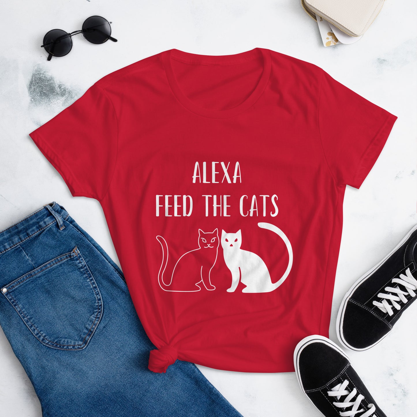 Cat Lovers Funny T-Shirt | Funny Alexa Women's Shirt