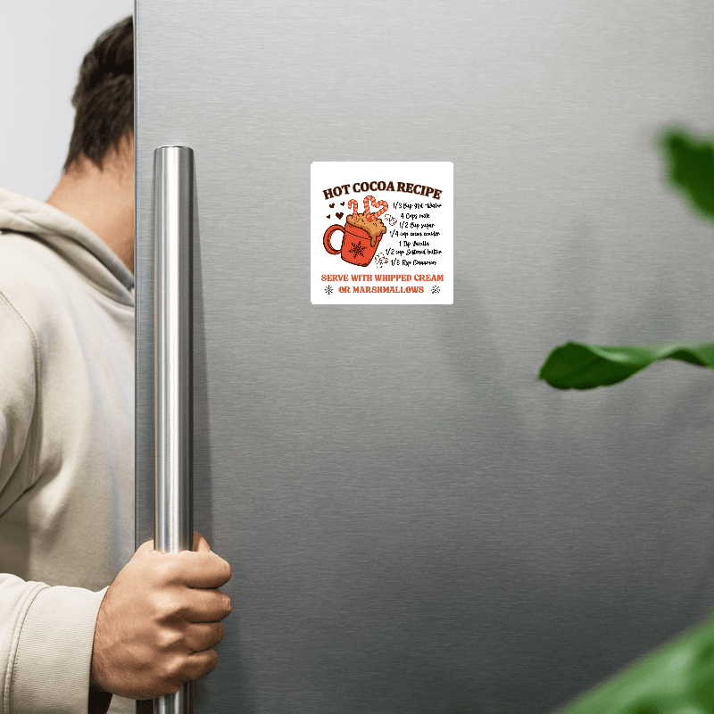 Hot Cocoa Recipe Christmas Magnet