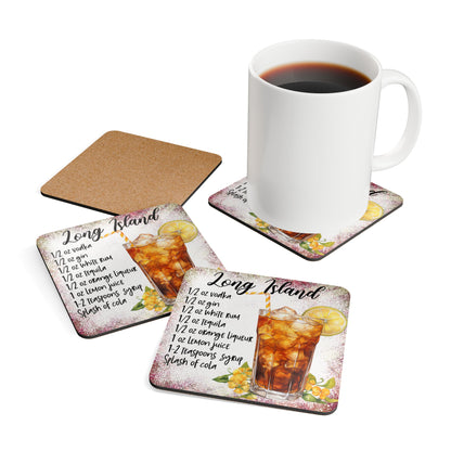 Long Island Iced Tea Recipe Corkwood Coaster Set of 4