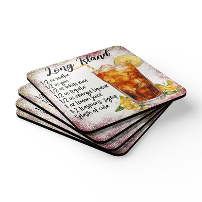 Long Island Iced Tea Recipe Corkwood Coaster Set of 4