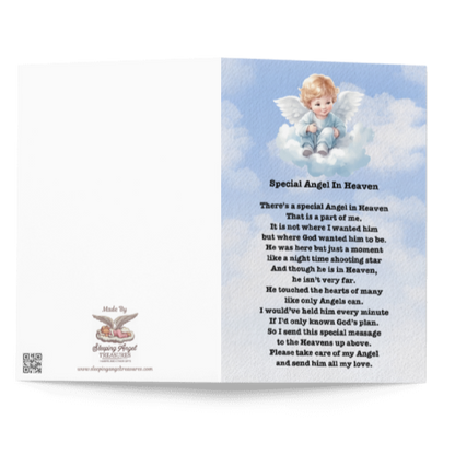 Special Angel in Heaven Poem Greeting Card, 4″ × 6″ Baby Loss Card (BLANK INSIDE)