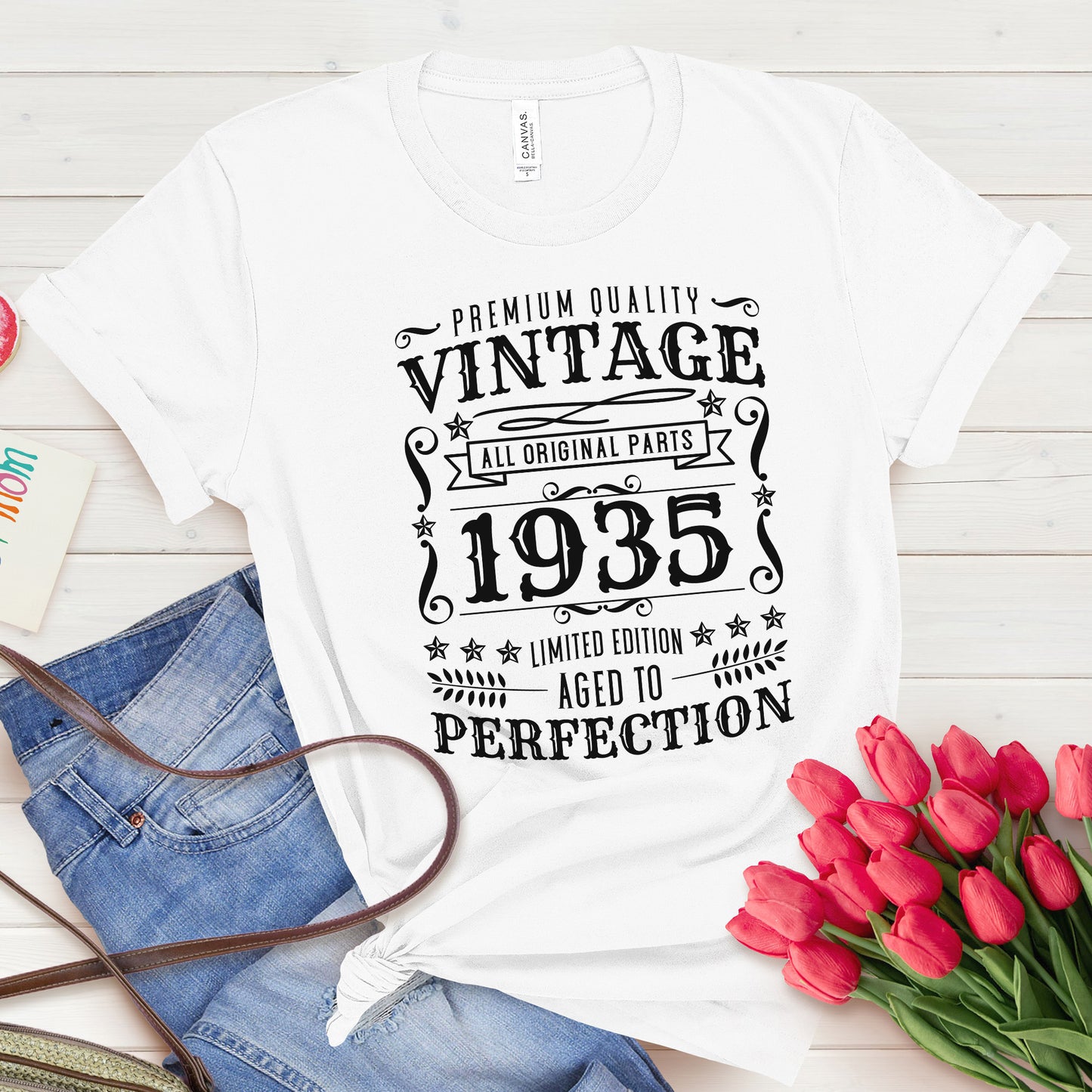 Vintage 1935 t-shirt, 90th Birthday Shirt, 1935 Birthday, Vintage 1935, 90th Gift