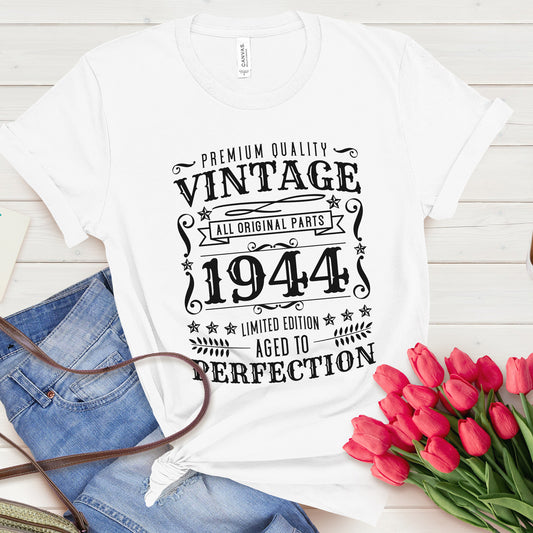 Vintage 1944 t-shirt | 80th Birthday Shirt | 1944 Birthday Unisex t-shirt