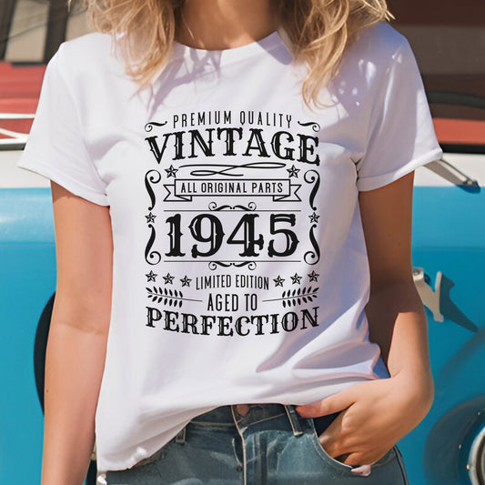 Vintage 1945 t-shirt, 80th Birthday Shirt, 1945 Birthday, Vintage 1945, 80th Gift