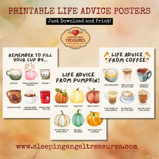Printable Life Advice from Coffee & Pumpkins Poster Pack - DIGITAL DOWNLOAD