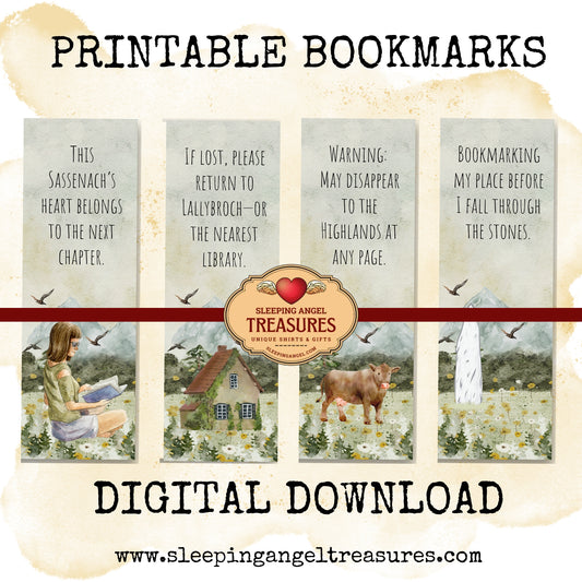 Sassenach Outlander Inspired Bookmarks- DIGITAL DOWNLOAD